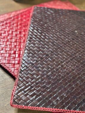 Set Of 4 Handwoven Reversible Placemats Woven Natural Fiber Boho